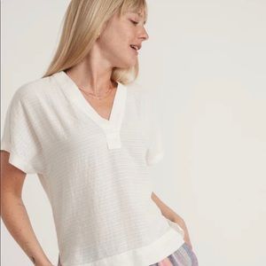 Marine Layer Bali Tunic in White Shadow Stripe Sz M